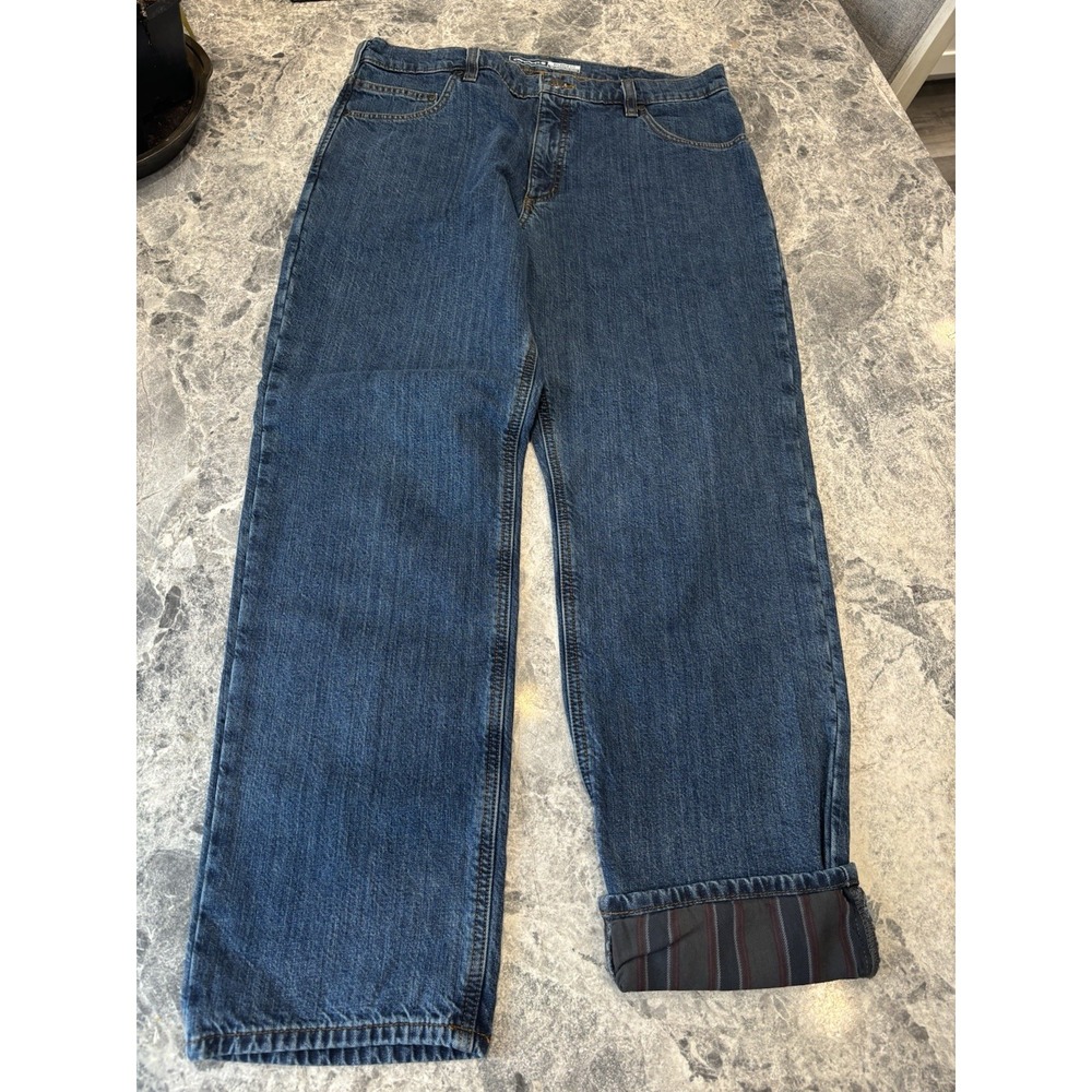 New Carhartt Fleece Lined Relaxed Fit 5-Pocket 36 x 32 Men's Jeans BD4942-M Work - Picture 1 of 9